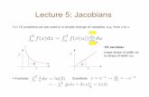 Lecture 5: Jacobians - Rice Universitydobelman/notes_papers/math/Jacobian.pdf · Lecture 5: Jacobians • In 1D problems we are used to a simple change of variables, e.g. from x to