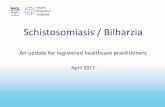 Schistosomiasis / Bilharzia - nes.scot.nhs.uk · Symptoms of Schistosomiasis Usually there are no symptoms, but the following can occur:- Itchy Rash - just after water contact •