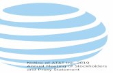 Notice of AT&T Inc. 2019 Annual Meeting of Stockholders .../media/Files/A/ATT-Proxy/documents/2019-notice... · TO OUR STOCKHOLDERS Letterfrom the Chairman, CEO and President Dear