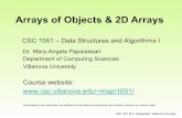 Arrays of Objects & 2D Arrays - Villanova Universitymap/1051/f12/08arraysObj2D.pdfArrays of Objects & 2D Arrays . Outline ... Example: An array of Strings ... // Movies.java Author: