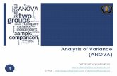 Analysis of Variance (ANOVA) - debrina.lecture.ub.ac.id · Kegunaan ANOVA ¡ Kontrol investigator 1 atau lebih variabel independen ¡ Disebut dgn faktor (atau variabel treatment)