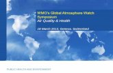 WMO’s Global Atmosphere Watch Symposium Air …€™s Global Atmosphere Watch Symposium: Air Quality & health Heather Adair-Rohani Technical Officer Interventions for a Healthy