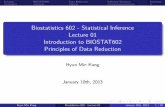 Biostatistics 602 - Statistical Inference Lecture 01 ... · Syllabus. . . . . . BIOSTAT602. . . . . Data Reduction. . . . . . . . . . . . . . . Suﬃcient Statistics. Summary.. Biostatistics