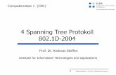Spanning Tree Protokolle - Securitysecurity.hsr.ch/.../Vorlesungsunterlagen/04-Spanning_Tree.pdf · Spanning Tree Protocol (STP): •guarantees that there is always exact one path