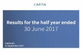Results for the half year ended 30 June 2017/media/Files/C/Capita-IR-V2/... · Capita plc 21 September 2017 . Agenda 2 ... • Improved performance in RPP and FERA Outlook •One-off
