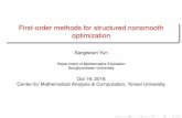 First-order methods for structured nonsmooth optimizationcmac.yonsei.ac.kr/lecture/SangwoonYun.pdf · First-order methods for structured nonsmooth optimization Sangwoon Yun Department