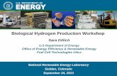 Biological Hydrogen Production Workshop · Biological Hydrogen Production Workshop Sara Dillich U.S Department of Energy Office of Energy Efficiency & Renewable Energy Fuel Cell Technologies