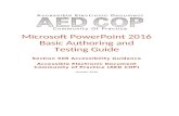 Microsoft PowerPoint 2016 Basic Authoring and Testing Guidesection508.gov/sites/default/files/MS PowerPoint 2016 Basic... · Web viewMicrosoft PowerPoint 2016 Basic Authoring and