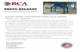 PRESS release - BCA Industries : Milwaukee Wisconsin ...bca-industries.com/_downloads/single50-press_release.pdf · press release recycle news from bca industries us patent awarded