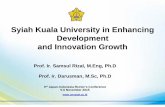 Syiah Kuala University in Enhancing Development and ... · Syiah Kuala University in Enhancing Development and Innovation Growth Prof. Ir. Samsul Rizal, M.Eng, Ph.D. Prof. Ir. Darusman,