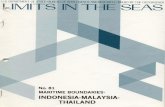 INDONESIA-MALAYSIA-THAILAND MARITIME BOUNDARIES · INDONESIA-MALAYSIA MARITIME BOUNDARY Article 1 (3) extends the Indonesia-Malaysia continental shelf boundary from point 1, established