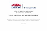 Early Phase Clinical Trials Framework for NSW Office for ... · PHO Public Health Organisation SOP Standard operating procedure TGA Therapeutic Goods Administration . Early Phase
