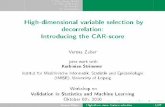 High-dimensional variable selection by decorrelation ... · II. The CAR-score III. Results IV. Conclusion High-dimensional variable selection by decorrelation: Introducing the CAR-score