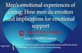 Men’s Emotional Experiences of Caring for Health: How can ... · Men’s emotional experiences of caring are heterogeneous ... men’s emotional experiences and social locations