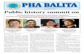September 2018 Public history summit onpha1955.com/wp-content/uploads/2018/09/PHA-Balita-Sept... · 2018-09-19 · The role of academic historians in gen- ... Such synergy will play