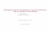 Measuring the e ects of institutions on economic ... · Measuring the e ects of institutions on economic performance with the Synthetic Control Method Luigi Moretti University of
