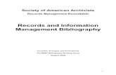 Records and Information Management Bibliography · Records and Information Management Bibliography ... Luciana. ―Reliability and Authenticity: ... Delasalle, Jenny.