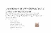 Digitization of the Valdosta State University Herbariummypages.valdosta.edu/rcarter/HERB/Digitization of the Valdosta State University... · Digitization of the Valdosta State University