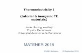 Thermoelectricity I (tutorial & inorganic TE materials) · 2018-10-04 · Kim et al. PRL 2006 ... Zebarjadi et al. Nano Letters 2011 Mixing two types of SC NPs (20 nm): ... NiSn 0.99
