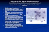 Screening for Alpha Thalassaemia: Classical HbH Staining ... · Screening for Alpha Thalassaemia: Classical HbH Staining vs i-LAB* Immunochromatographic Method A.Kabral and B. Li