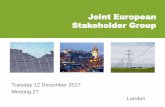 Joint European Stakeholder Group - National Grid · JESG Standing items ID Topic Lead Party S1 Continue to review the membership of the JESG and engage additional industry parties