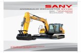 HYDRAULIC EXCAVATOR SY75C - sanyglobal.com · ITEM UNDERCARRIAGE OPERATING RANGE ITEM mm mm Number of track shoes (per side) 39 Track shoe width (mm) 450 DIMENSIONS HYDRAULIC EXCAVATOR