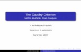 The Cauchy Criterion - Millersville University of Pennsylvaniabanach.millersville.edu/~bob/math464/CauchyCriterion/main.pdf · Cauchy Sequences Deﬁnition A sequence X = (xn) of