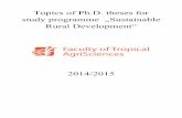 Topics of Ph.D. theses for study programme „Sustainable ...katedry.czu.cz/storage/3507_PhD_Topics_DED.pdf · Detekce a analýza plynů vznikajících při uskladnění semen za