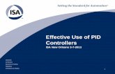 Effective Use of PID Controllers - Control Global · Effective Use of PID Controllers ... • For primary PID in cascade control, limits are set to match secondary setpoint limits