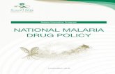 NATIONAL MALARIA DRUG POLICY - moh.gov.sa · falciparum PLDH from other Plasmodium species i.e. vivax, ovale and malariae) (85% sensitive if the parasite density >100 (parasite/µl))