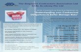  · SCAL Contrac "Understanding your Contr 16 August 2017 and Practice Seminar on ual Obligations to Better Manage Risks" am - 5.45pm Orchard Hotel