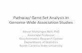 Pathway/ Gene Set Analysis in Genome-Wide Association Studies · (GE) – GE enrichment typically test which gene sets/pathways show enrichment ... • Pathway and gene set analysis