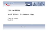 ESRI DAYS 2006 ArcFM UT Utility GIS Implementation Estonia ... · ArcView ArcFM UT View Personal geodatabase (MS Access) Single Use Multi Use ... Core data models for electricity,