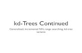 kd-Trees Continued - Carnegie Mellon School of Computer ...ckingsf/bioinfo-lectures/kdrangenn.pdf · Sliding Midpoint kd-trees • PR kd-tree: split in the midpoint, along the current