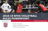 RULES POWERPOINT 2018-19 NFHS VOLLEYBALL - cvoaref.orgcvoaref.org/data/documents/2018-19_NFHS_Volleyball_Powerpoint_Final.pptx.pdf · Take Part. Get Set For Life. ™ National Federation