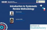 Introduction to Systematic Review Methodology · •For systematic reviews of medical tests, a meta-analysis often focuses on synthesis of test performance data (Borenstein et al.,