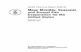 Mean Monthly, Seasonal, and Annual Pan Evaporation for the ... · NOAA Technical Report NWS 34 Mean Monthly, Seasonal, and Annual Pan Evaporation for the United States Richard K.