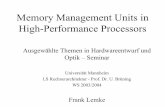 Memory Management Units in High-Performance Processorsra.ziti.uni-heidelberg.de/pages/student_work/seminar/ws0304/frank... · (ii) Intel - Itanium2 (4) DTLB1: 32 Einträge, fully
