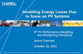 Modeling Energy Losses Due to Snow on PV Systems · Modeling Energy Losses Due to Snow on PV Systems 4th PV Performance Modeling and Monitoring Workshop Janine Freeman ... PV Array