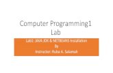 Computer Programming1 Lab - site.iugaza.edu.pssite.iugaza.edu.ps/rsalamah/files/2015/09/Java-Netbeans-JDK-installation-steps.pdf · NetBean and Java Development Kit Home Share View