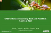 CABI’s Horizon Scanning Tool - kephis.org · Pest and Pathway for import are usual starting points Range of tools used for PRA: Risk Mapping, Climex, CAPRA, @Risk, R programs 92%