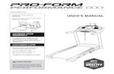 Model No. PFTL79515.0 USER’S MANUAL - Abt Electronics · handrails while using the treadmill. 19. When a person is walking on the treadmill, the noise level of the treadmill will
