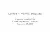 Lecture 7: Voronoi Diagramsnms.csail.mit.edu/~aklmiu/6.838/L7.pdf · Definition of Voronoi Diagram •LetP be a set of n distinct points (sites) in the plane. • The Voronoi diagram