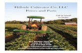 Hillside Cultivator Co. LLC Prices and Parts©2018 Hillside Cultivator Co. LLC P a g e 2 Hillside Cultivator Models Model CS • Strawberry Renovation, Plastic Culture, and General