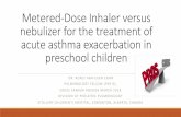 Metered-Dose Inhaler versus nebulizer for the … 1. Learn about aerosols drug delivery. 2. Understand the benefits of MDI devices and the disadvantages of nebulizers. 3. Discuss the