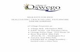 REQUESTS FOR BIDS SEALCOATING, CRACK FILLING, PATCHWORK ... · SEALCOATING, CRACK FILLING, PATCHWORK AND RE-STRIPING . ... made payable to the client address Village of Oswego, ...