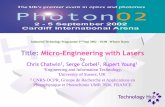 Title: Micro-Engineering with Laserssro.sussex.ac.uk/id/eprint/55005/1/Copy_of_Photon2... · Title: Micro-Engineering with Lasers by Chris Chatwin 1, Serge Corbel2, Rupert Young 1Engineering