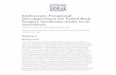 Decompression for Failed Back Endoscopic Foraminal · DRG, which is located cephalad and near the tip of SAP. The ... back pain subsequent to second HNP decompression. Patient satisfaction