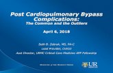 Post Cardiopulmonary Bypass Complications · Embolic/Thromboembolic/Hemorrhagic CVA ... et al. Activation of the lectin pathway of complement by cardiopulmonary bypass ... Emboli