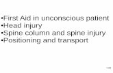 First Aid in unconscious patient Head injury Spine column ... · Spine trauma - can be both isolated and also as a part of polytraumas Common combinations – cerebrocranial and spinal